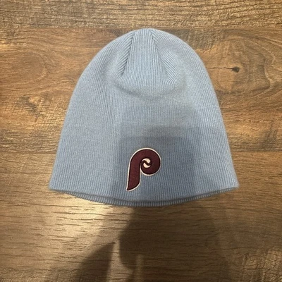 ‘47 Brand Philadelphia Phillies Baby Blue Throw Back Winter Beanie Hat OSFA - Image 1 of 4