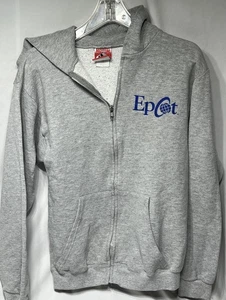 Vintage Disney Hoodie Sweater Epcot Mickey Mouse Small 90s Zip Sweatshirt USA - Picture 1 of 7