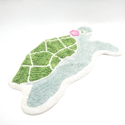 Tapete de banho Pottery Barn infantil em forma de tartaruga 33 x 20 - Imagem 1 de 4