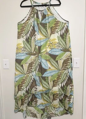 Vestido Mlle Gabriella Tropical Retro Palma Joyería Acento Talla 3X Resortwear Playa Foto 1 de 4