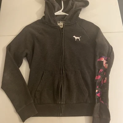 ROSA Victoria's Secret Sudadera con Capucha Para Mujer Pequeña Cremallera Love Dog Sudadera Pullover Foto 1 de 4