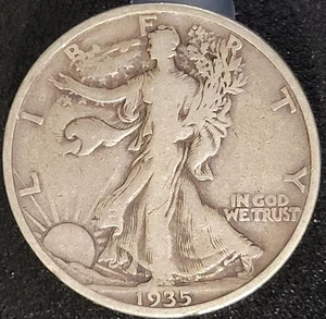 Mezzo dollaro 1935 S San Francisco come nuovo 50C Walking Liberty - Foto 1 di 2