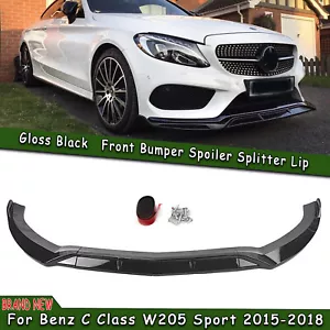 Labio divisor de alerón de parachoques delantero para Benz Clase C W205 Sport DP Style 2015-2018 - Imagen 1 de 13