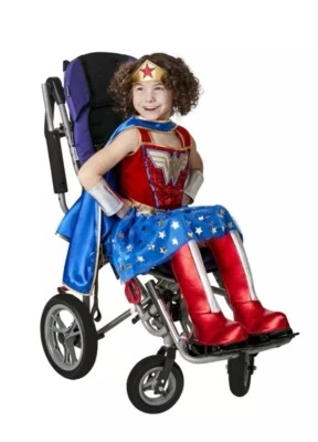 Rubies Girls Wonder Woman Halloween Costume Wheelchair Friendly Costume LG 10/12 - Image 1 of 4