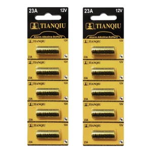 Tianqiu A23 Battery 23A 23AE 12V Alkaline, Tearstrip (10 Batteries) EXP 5/23 - Picture 1 of 10