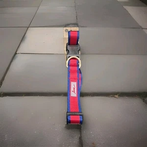 Ellen Degeneres Love Adjustable Dog Collar Large Red Blue Stripe ED L NWT cute - Picture 1 of 4