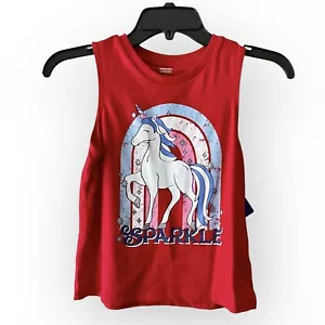 Celebrate Girls Patriotic Unicorn Sparkle Tank Top Size 7/8 - Picture 1 of 5