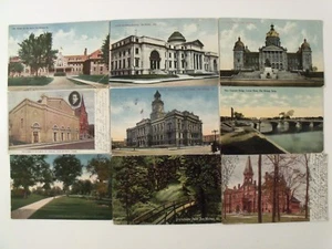 IOWA! DES MOINES, IA. PRE- LINEN 9 POSTED POSTCARD LOT MOST 100 YRS OLD! #342 - Picture 1 of 12