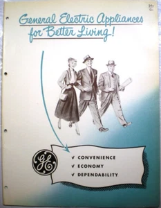 Vtg GENERAL ELECTRIC GE Appliances Catalog RETRO Ranges Refrigerators A/C 1952 - Picture 1 of 5