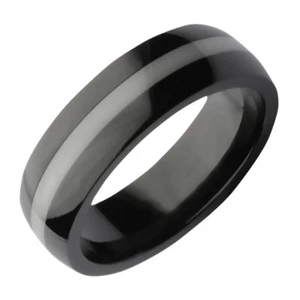 Ceramic Wedding Ring band Court Shaped Highly Polished 7mm band - Picture 1 of 2