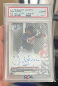 2017 Bowman Chrome 1st Luis Arraez PSA 10 Auto 3 Consective Batting Champion - Picture 1 of 2