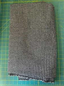 1.6 yds; Houndstooth Black & White Wool Fabric; 68" w; Preowned/Unused - Picture 1 of 2