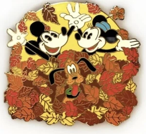 2003 Disney Mickey Minnie Pluto Jahreszeiten Herbst Blätter Pin - Bild 1 von 5