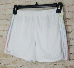 Adidas Girls Sz 14 Large 3 Stripe Pastel Ombre White Mesh Short Running Athletic - Picture 1 of 9