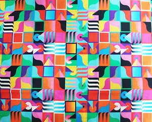 Crafts Stoffe Muster Grafik Little Johnny Retro 60"" extra breit 100 % Baumwolle - Bild 1 von 5