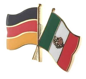Germany & Mexico Friendship Flags Gold Plated Enamel Lapel Pin Badge - Picture 1 of 3