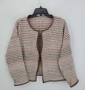 Soft Surroundings Romilly Jacke Damen groß braun Hahnentritt Kunstleder - Bild 1 von 9