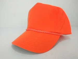 NOS Vintage orange mit grüner Unterseite hohe Krone Seil vorne Druckknopf hinten Hunter orange  - Bild 1 von 8