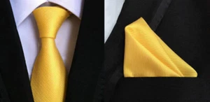 Corbata Pajarita Amarilla Con Patrón Para Hombre Hecha A Mano Boda Formal - Imagen 1 de 4