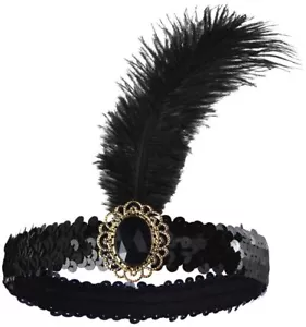 Mardi Gras Headband1920s Flapper Headband Feather Headpiece for Women 20s Hai... - Picture 1 of 1