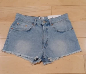 NWT Urban Outfitters BDG Mid-Rise Essential Shorts Cut Off Raw Hem Blue 27 Y2K - Picture 1 of 6