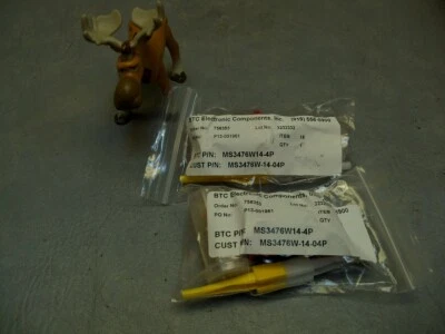 BTC Aero MS3476W14-4P Circular Connector MIL Spec Straight Plug Lot of 2 - Image 1 of 4
