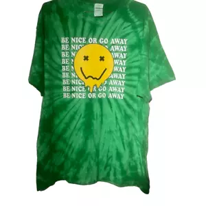 Camicia Tie Dye Verde Sii Nice or Go Away Taglia XL - Foto 1 di 3