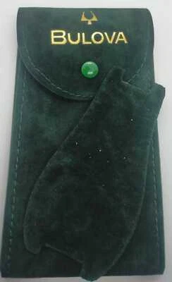 SACCHETTO PER OROLOGI BULOVA VELLUTO VERDE 7X13.5mm CON PATTINA E BOTTONCINO