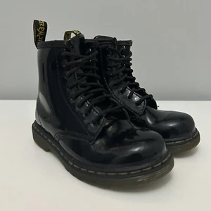 Dr Martens ‘Brooklee’ Black Patent Leather Ankle Boots UK 9 EU 27 Child Girls - Picture 1 of 9
