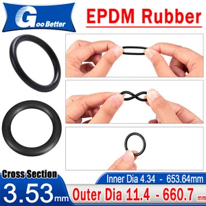 Metric O Ring EPDM Rubber - Large range of sizes 4.34mm - 653mm Thickness 3.53mm - Picture 1 of 118