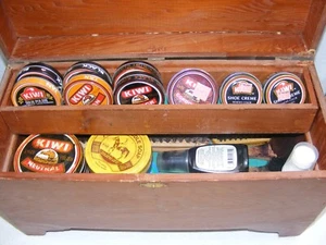 Vintage Kiwi Shoe Polish Kit Estate Find As Is - Picture 1 of 14