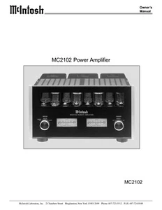 Manual de instrucciones Operating Instructions para McIntosh MC 2102 - Imagen 1 de 1