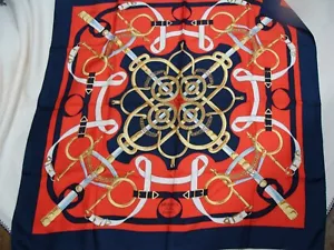 Hermes silk scarf, EPERON D' OR by Henri d' Origny. - Picture 1 of 10