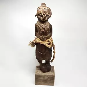 Antique Parvati Doll Wood Sculpture Carved Wood Statue Indian Primitive Art - Picture 1 of 13