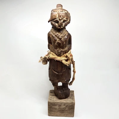 Antigua muñeca Parvati escultura de madera tallada estatua arte primitivo indio Foto 1 de 4