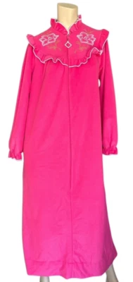 Casaco vintage casa roupão floral babados Lara Dee por charme tamanho M rosa vovó - Imagem 1 de 4