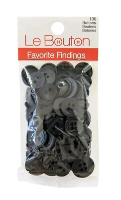 LE BOUTON Black Assorted Sew Thru Round Nylon Buttons Favorite Things | 130-Pack - Image 1 of 4