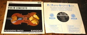 RUGGIERO RICCI SARGENT LSO DVORAK VIOLIN WBG ED1 DECCA STEREO SXL 2279 LP 1961 - Picture 1 of 9