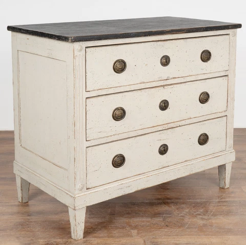 Gray and Black Painted Gustavian Chest of Drawers, Sweden circa 1840-60 Cover