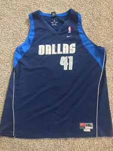 RARE Dallas Mavericks #41 Dirk Nowitzki AUTHENTIC Nike Sewn Jersey MEN 4XL +2 - Bild 1 von 2