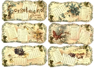 FORGET-ME-NOT CALENDAR FOR 1895, R. TUCK, COMPLETE - Picture 1 of 3
