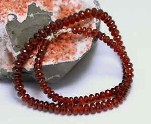 Hessonit Collana Gemma Sfaccettata Granato Collier Orangeroter 1AQualität - Foto 1 di 4