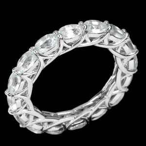 925 Anillo Plata de Ley Ovalado Aguamarina Azul 5x3mm Gema Joyería Talla 8 - Imagen 1 de 10