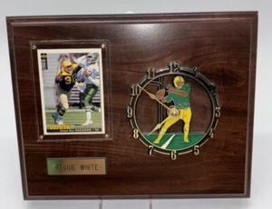 Green Bay Packer Reggie White #92 DE Clock W Card 8x10 Works Great - Picture 1 of 8
