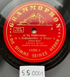 78rpm JOHANN KINDL Steirische Mundart Da Nachtwachter SCHELLACK 1939 RAR! 5S0002 - Bild 1 von 2