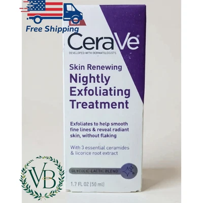 CeraVe Skin Renewing Nightly Exfoliating Treatment Anti Aging Serum for face - Image 1 of 2