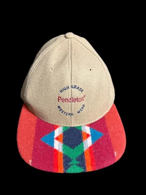 Vintage Pendleton Wool Aztec Print Ball Cap Hat  Brown Nude Cap - Image 1 of 4