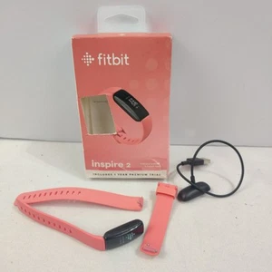 FOR PARTS Fitbit Inspire 2 Health & Fitness Tracker, Heart Rate Black/Rose READ - Picture 1 of 6