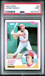 1983 Topps #60 Johnny Bench PSA 9 Reds HOF MINT - Picture 1 of 2