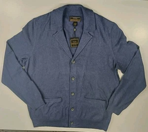 Jos A Bank Reserve Cardigan Men's Large Sweater Navy Blue Cotton Cashmere NWT - Picture 1 of 6